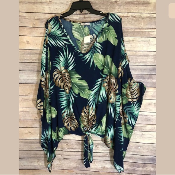 Fotia Tops - Woman’s Knit Top Multi-Color Cold Shoulder Plus Sz